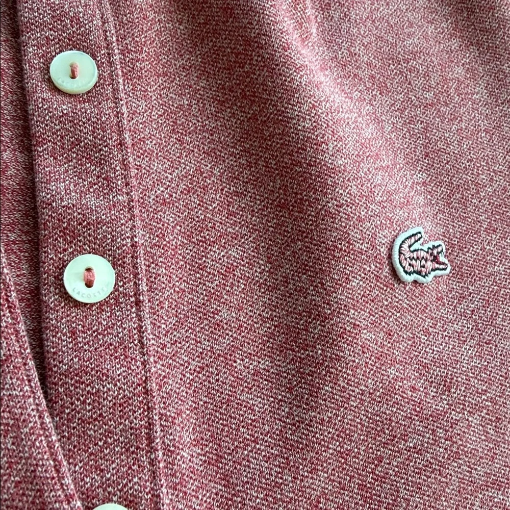 Lacoste Women's Button Down pink Polo Shirt  short sleeve Size 38 ( S) - Picture 11 of 13